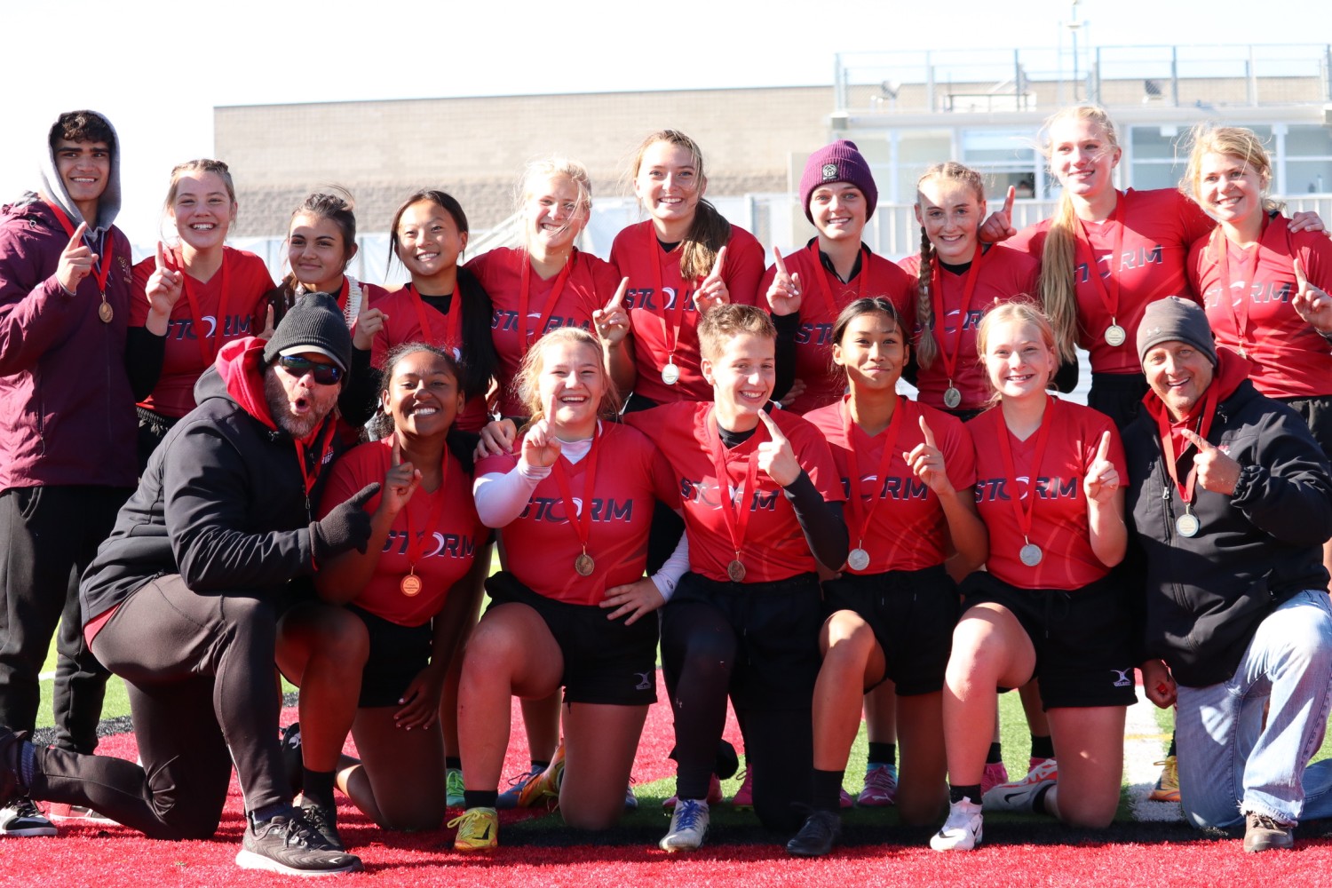 The Owyhee girls team, winners of the Western regional 7s tournament. Photo Mandie Disbrow.