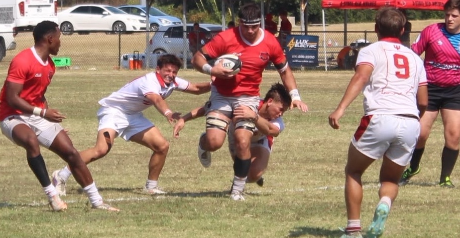 The Indiana defense battles hard. Photo courtesy @astaterugby.