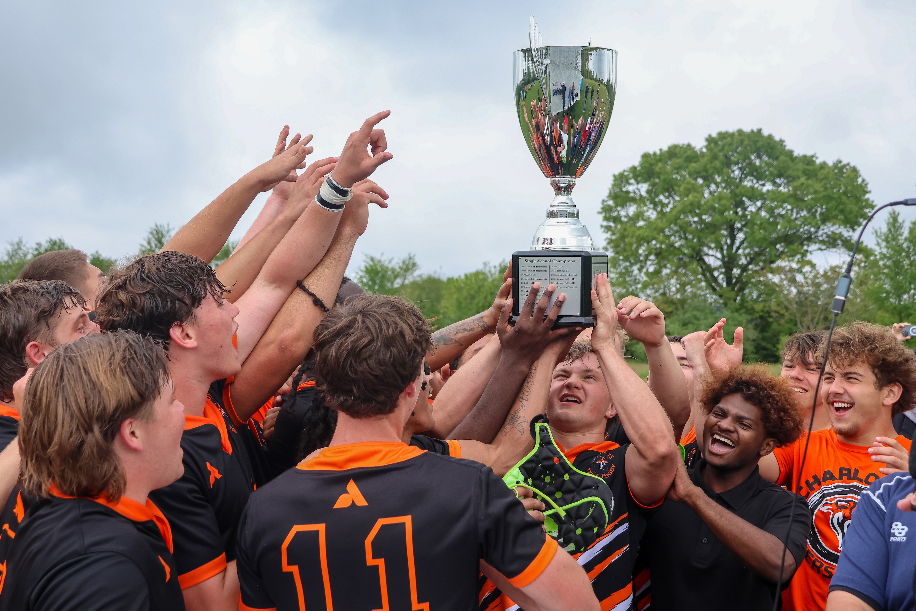 Charlotte Tigers celebrate their championship. Photo Calder Cahill.