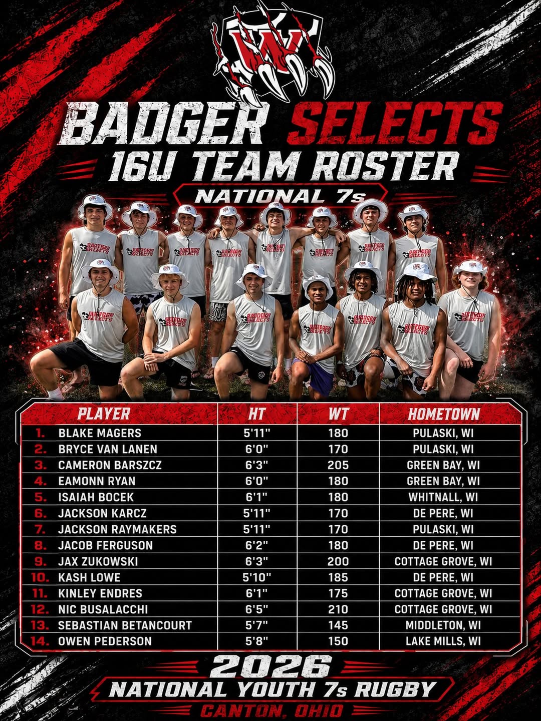 Badger U16s 2026