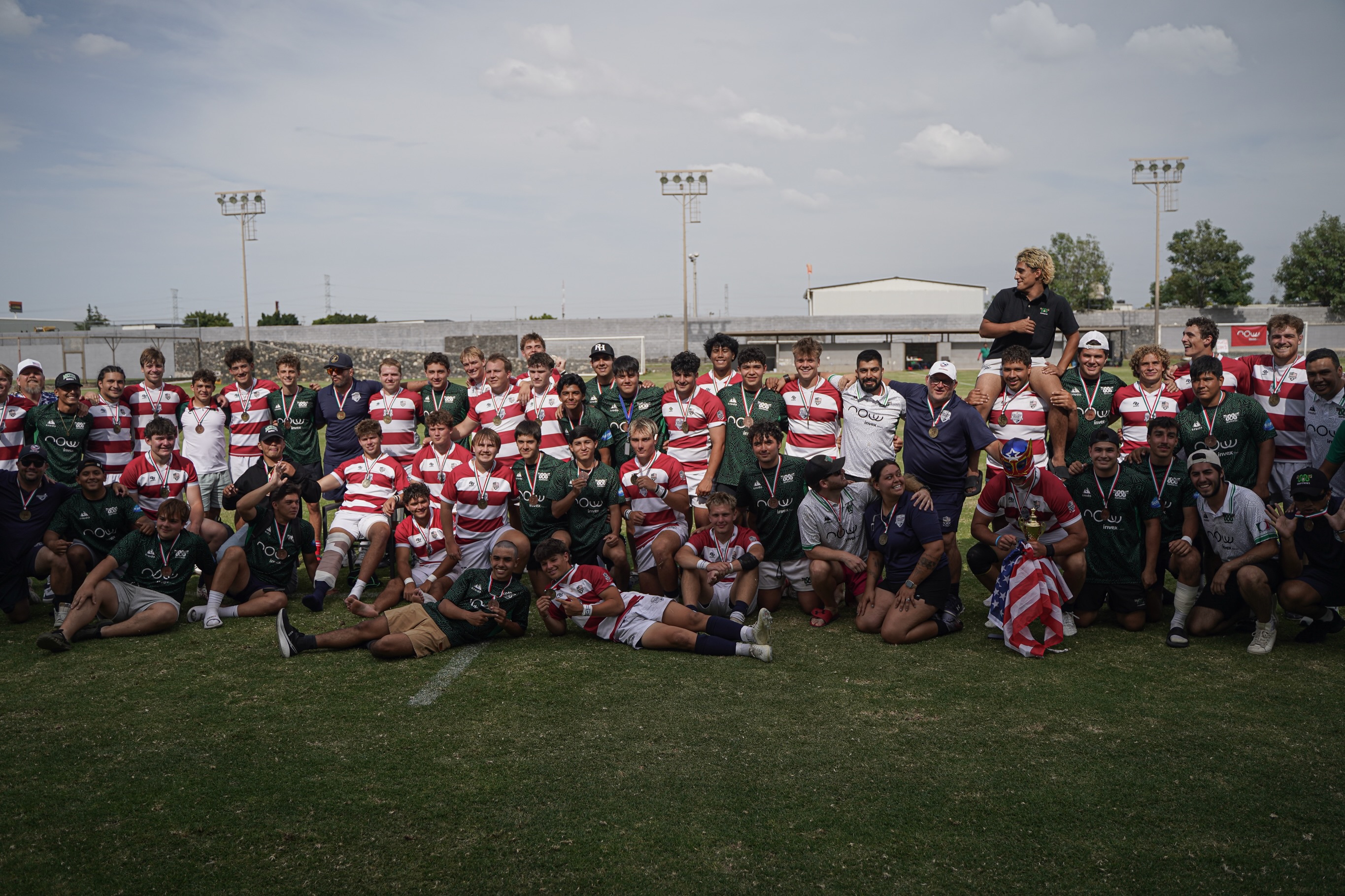 CRAA U19s pose with the Mexico U19s. Photo Noah Gelman.