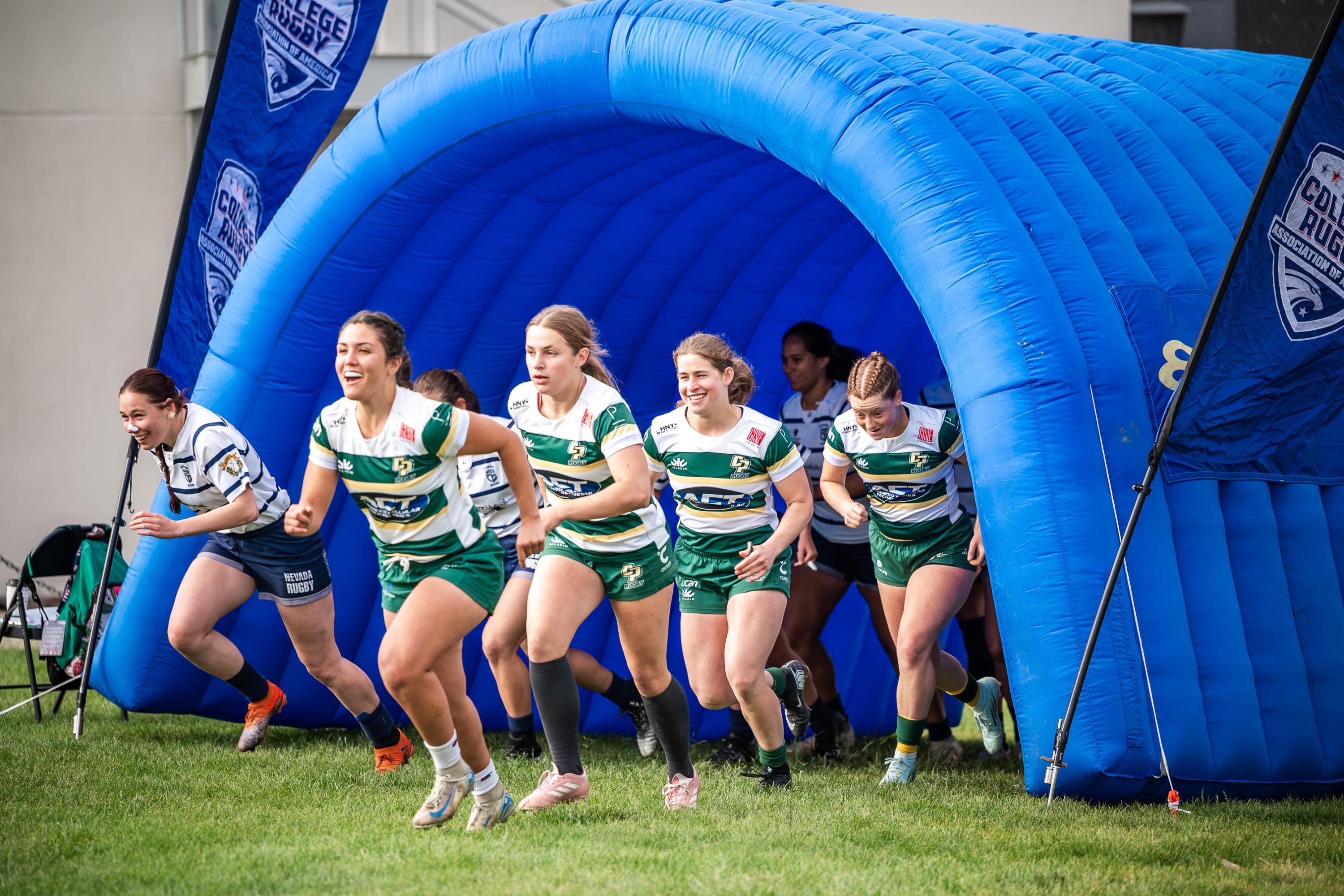 Cal Poly women take the field at the CRAA 7s April 25, 2026. Photo Rowena Wood.