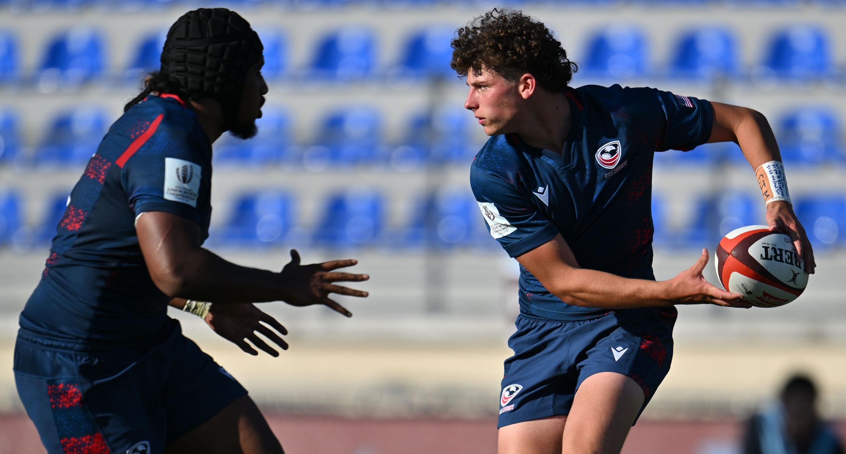 Jack Firebrace for USA U20s vs England U20s at 2026 JWC. Photo Levan Verdzeuli for World Rugby.