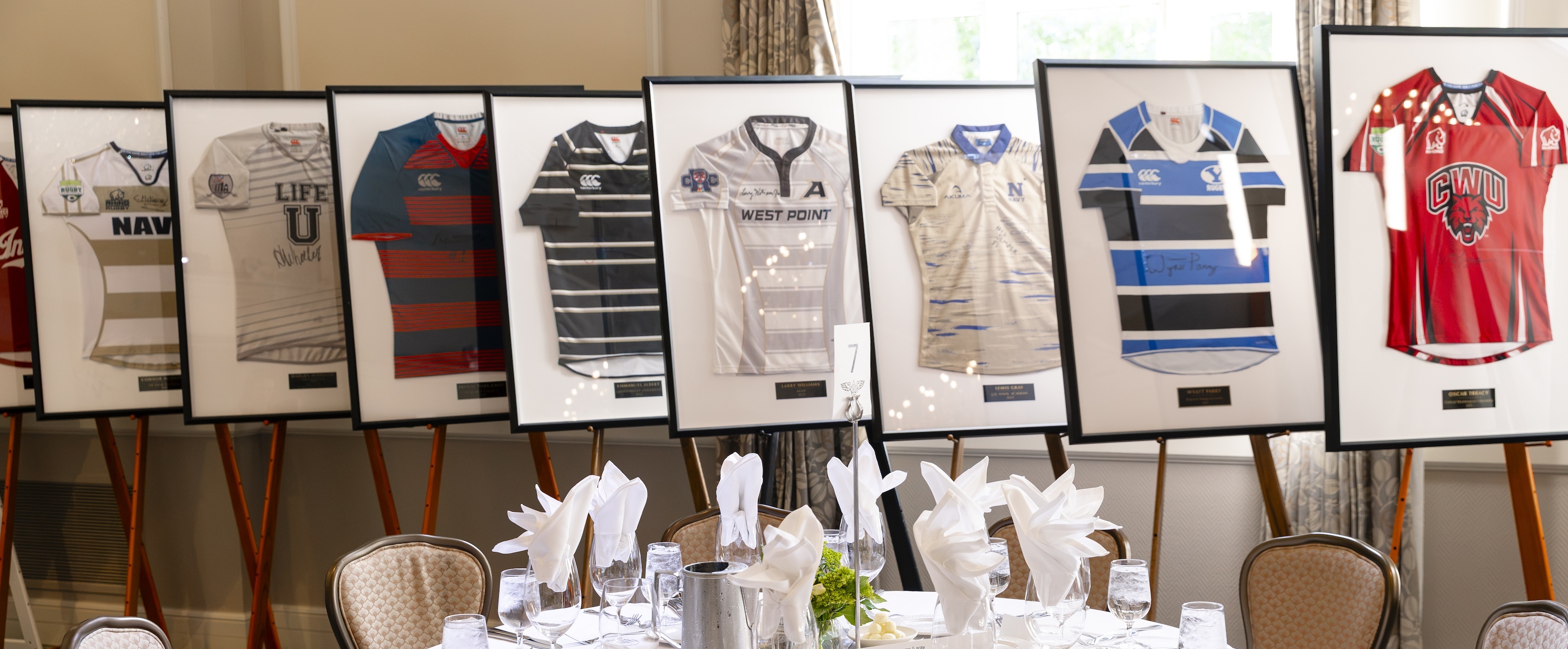 Signed jerseys of the Rudy Scholz Award winners. Photo Quinn Toomey for WAC.