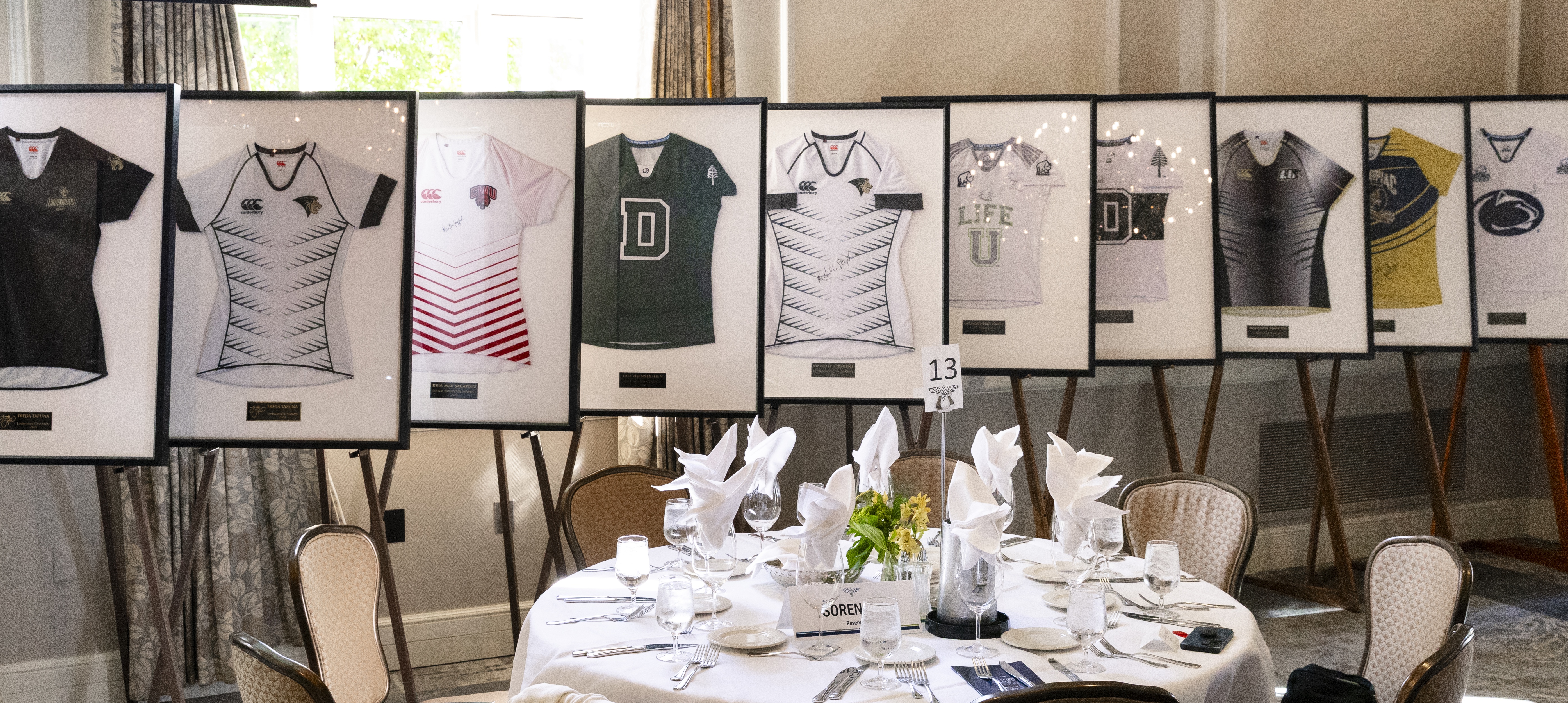 Signed jerseys of the MA Sorensen Award winners. Photo Quinn Toomey for WAC.