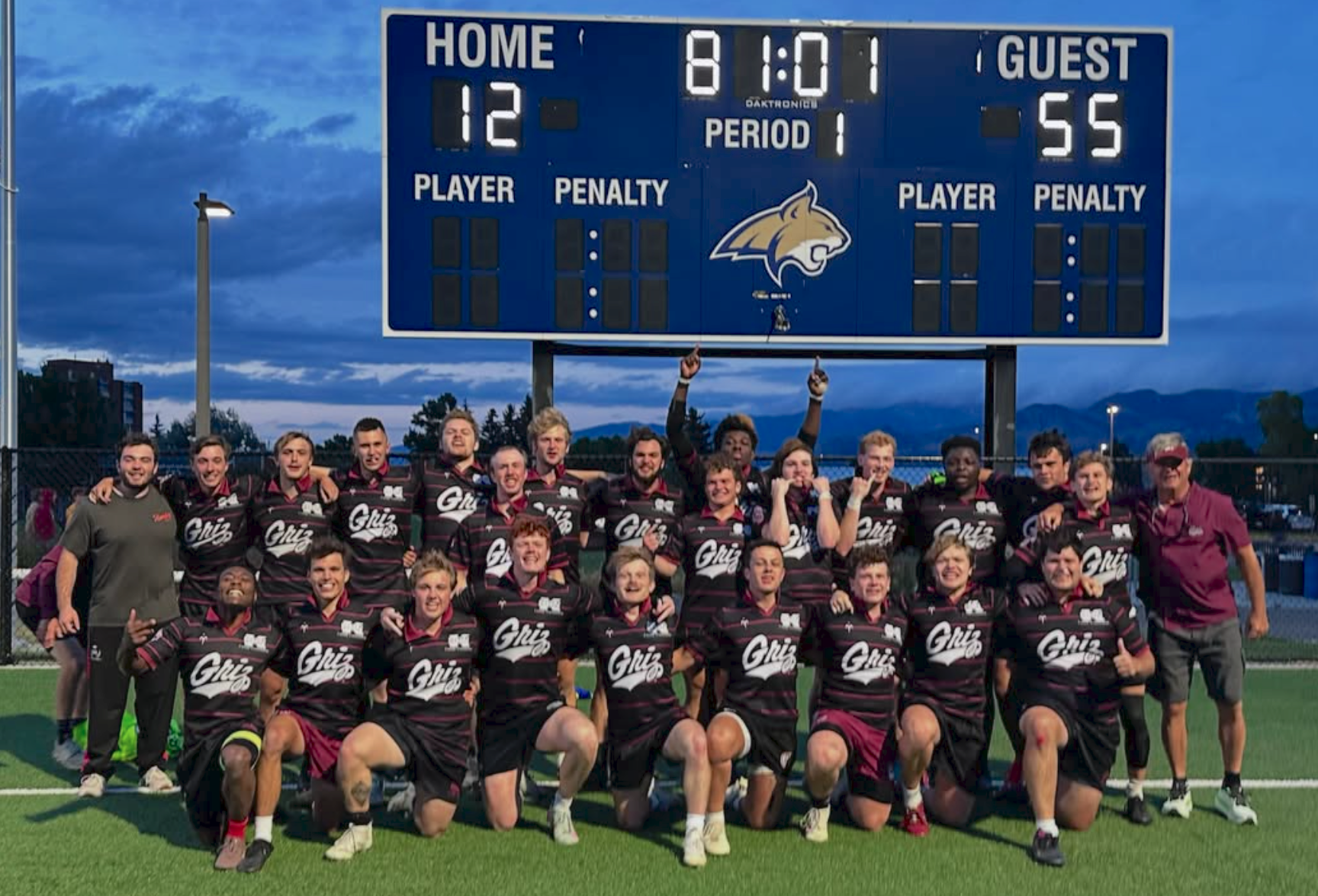 Montana Team celebrates win over Montana State.