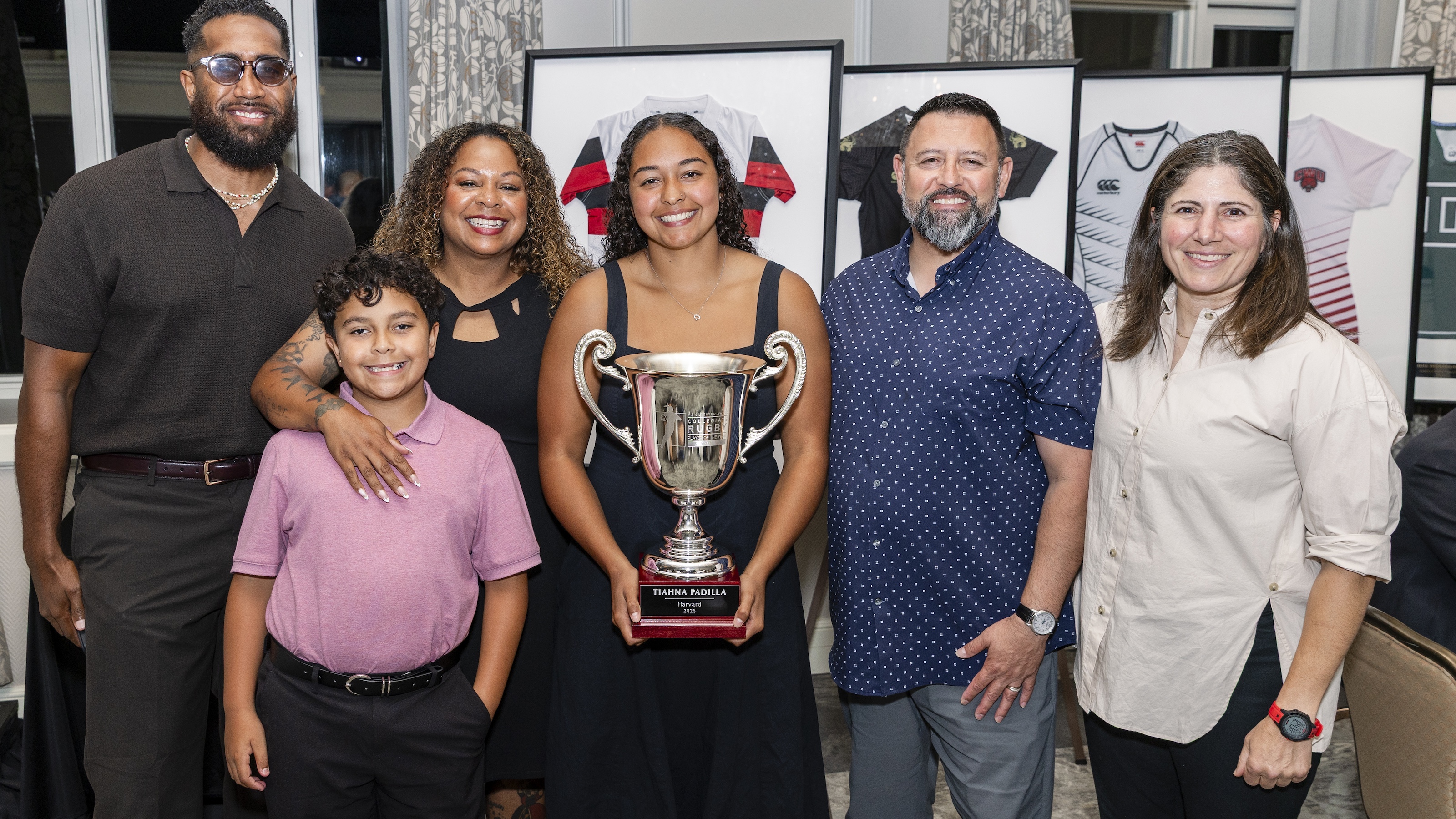 Tiahna Padilla with family and coaches. Photo Quinn Toomey for WAC.