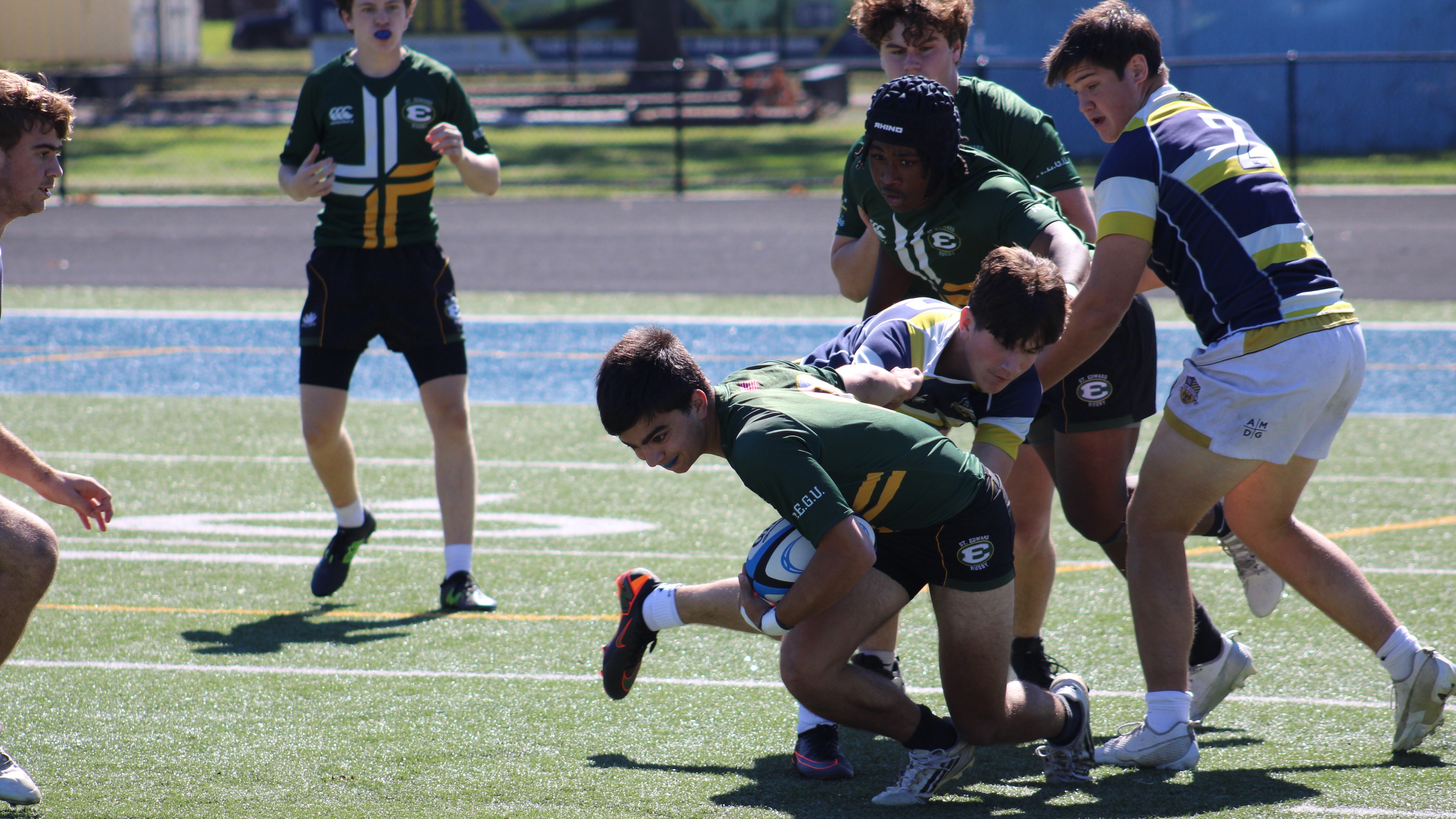 St Ignatius tackles St Edward 2026 Fall 7s. Ph AG