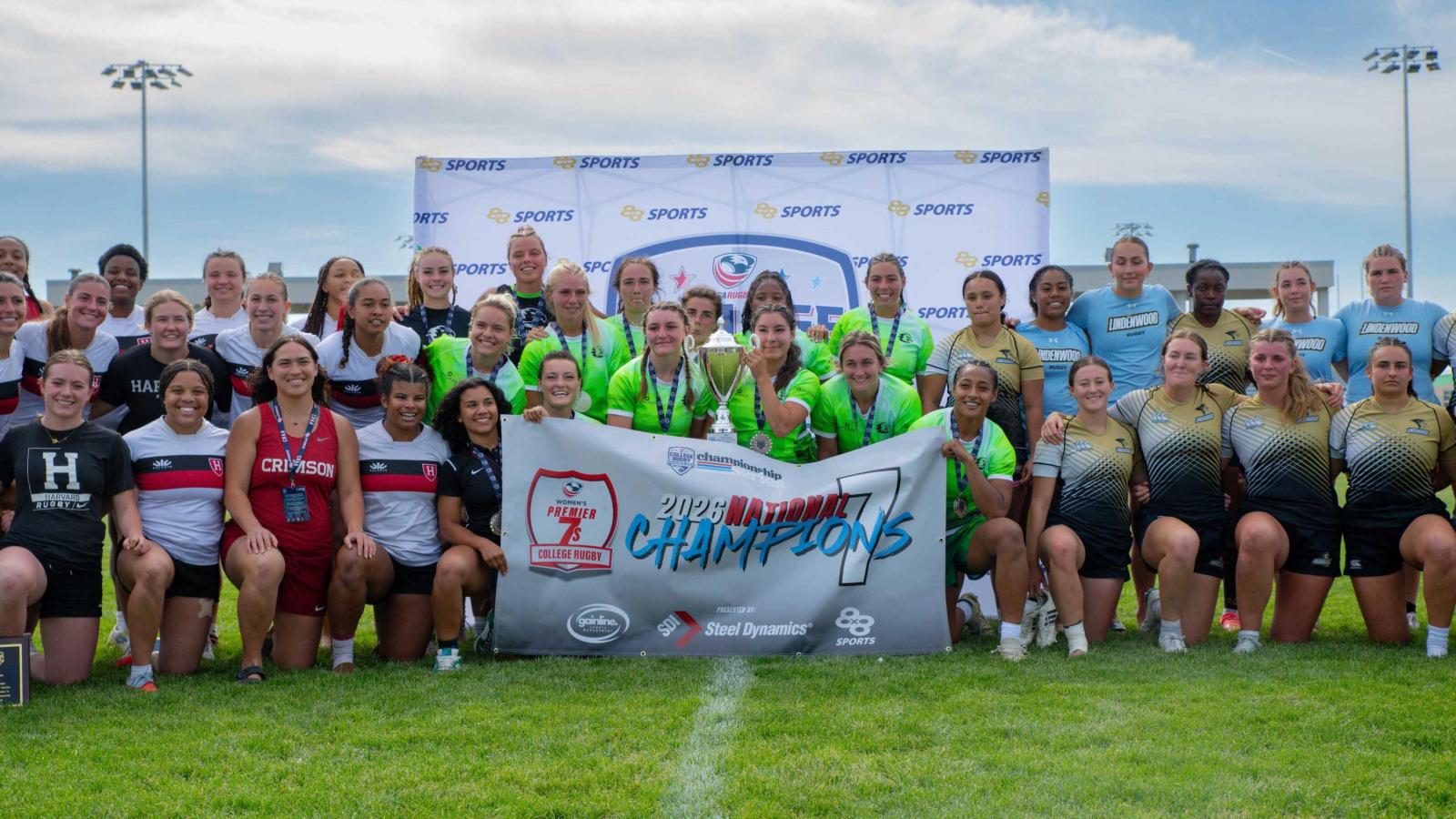 Top three teams from the 2026 CRAA Women's Premier 7s. Photo by Calder Cahill.