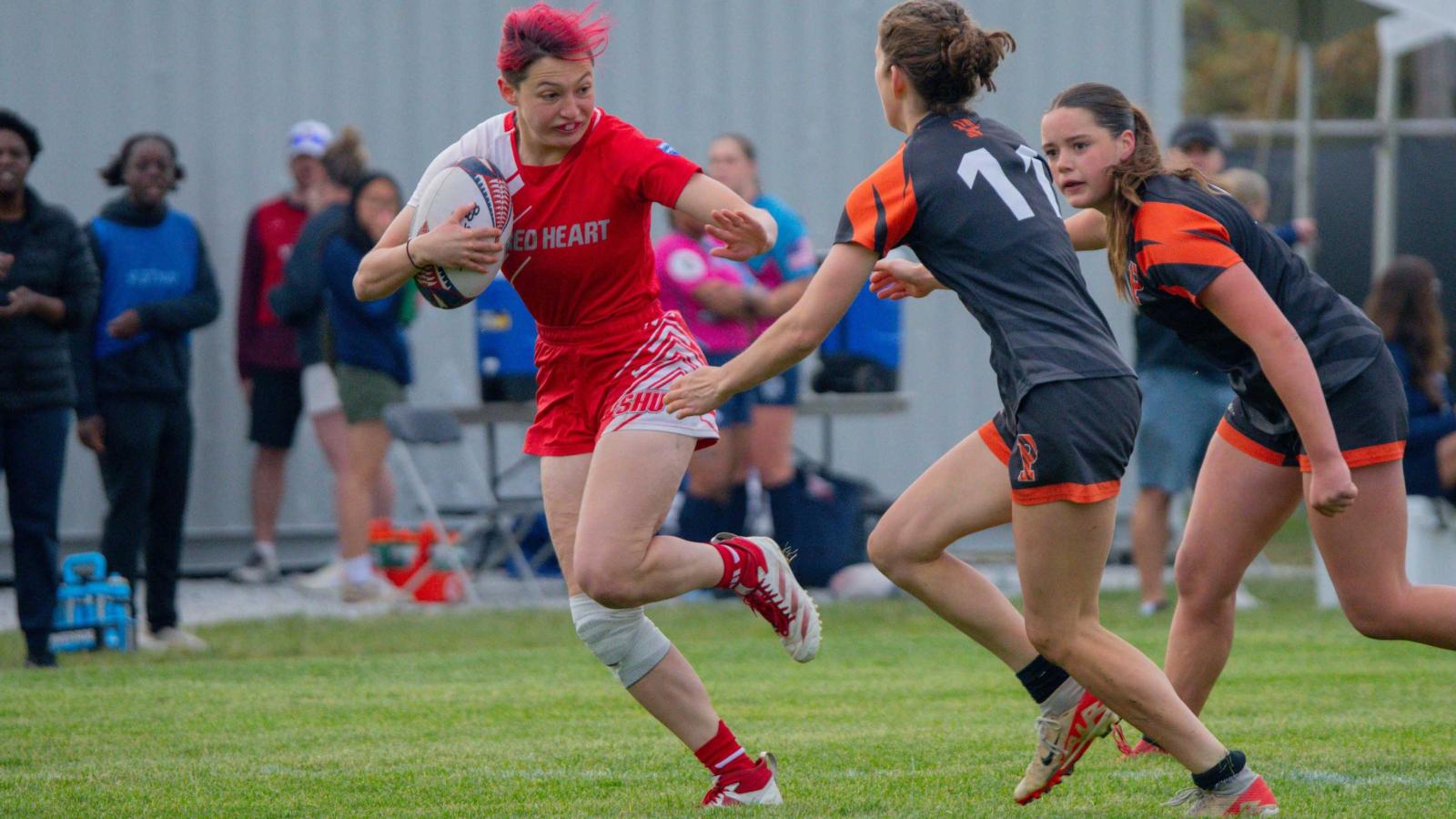 Action from the 2026 CRAA Women's Premier 7s. Photo by Calder Cahill.