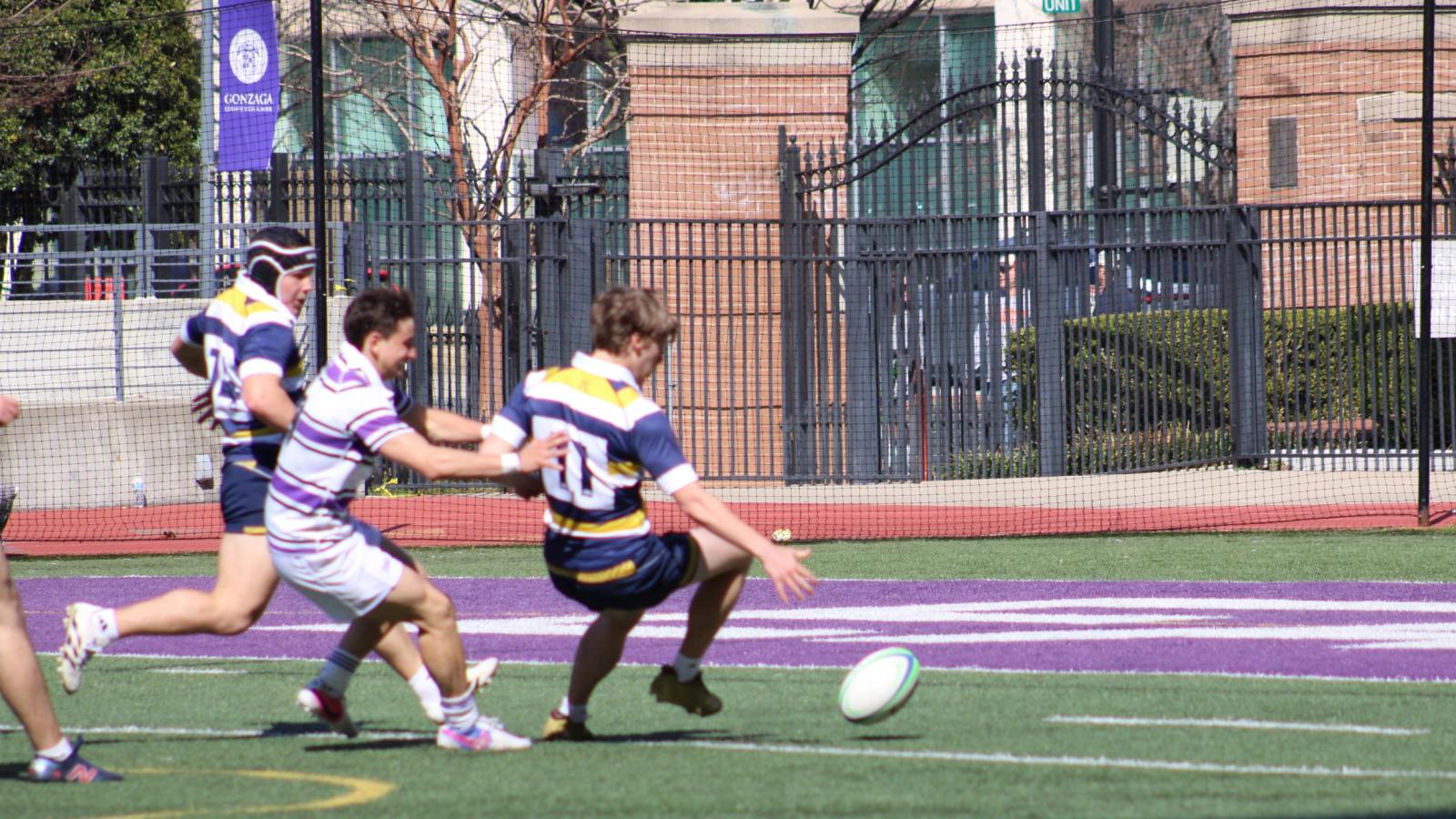 Matt Callieri saves St. Ignatius's bacon on a grubber to the line. Photo William Seetch.