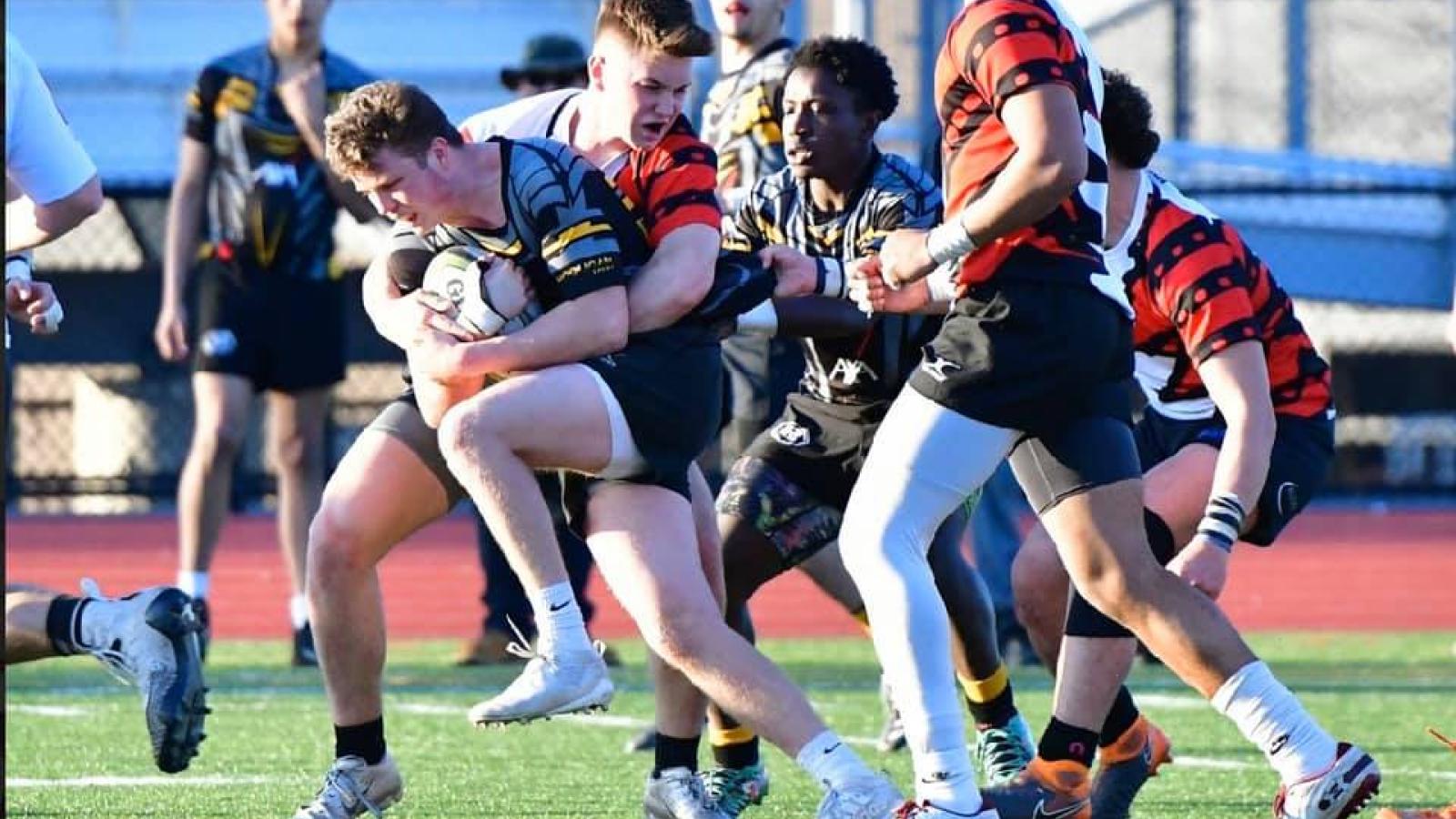 berks v aspetuck  8 man steve crump with the tackle