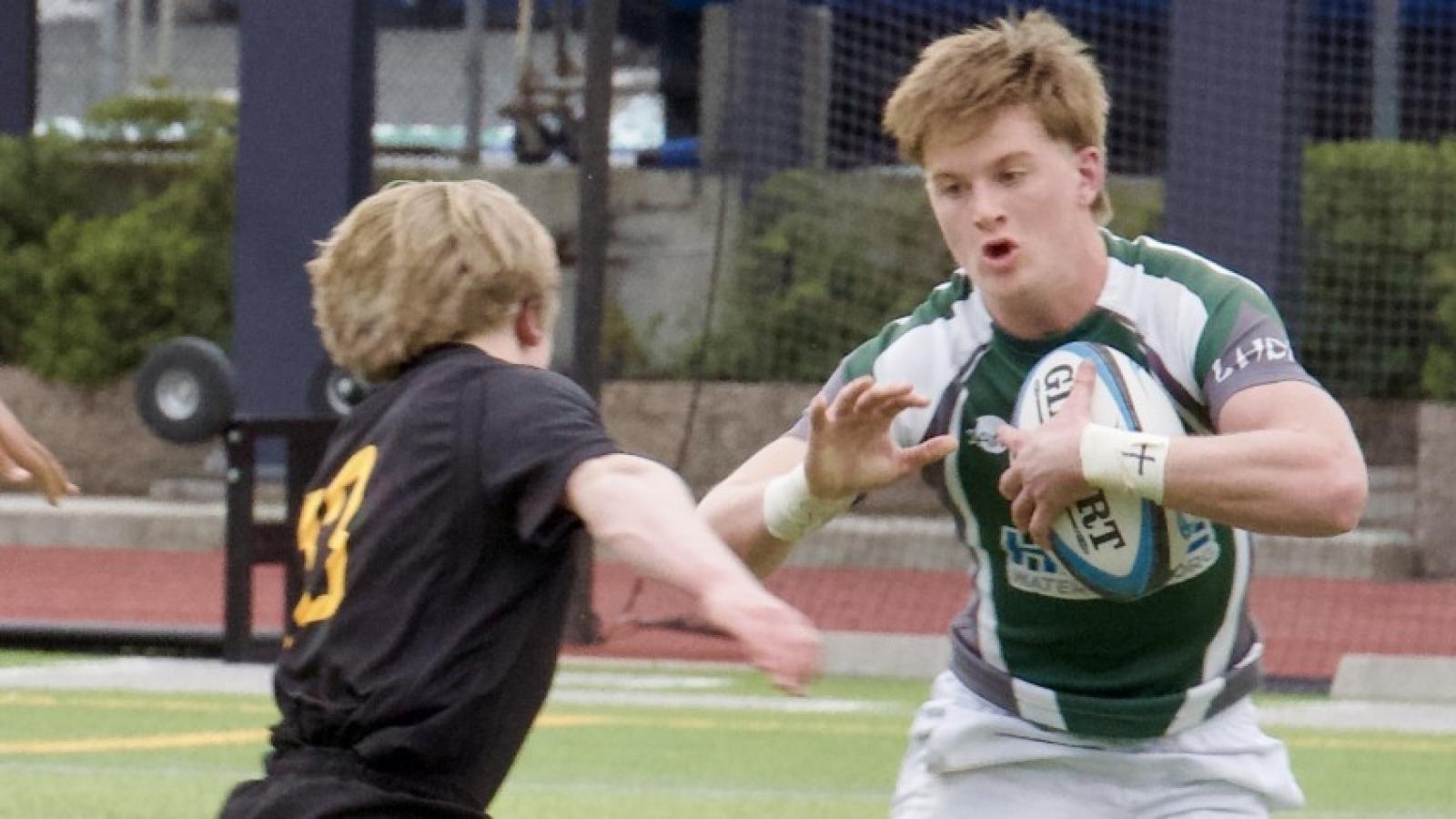 dls v shawnigan lake 14 lucas meranda fending off a defender