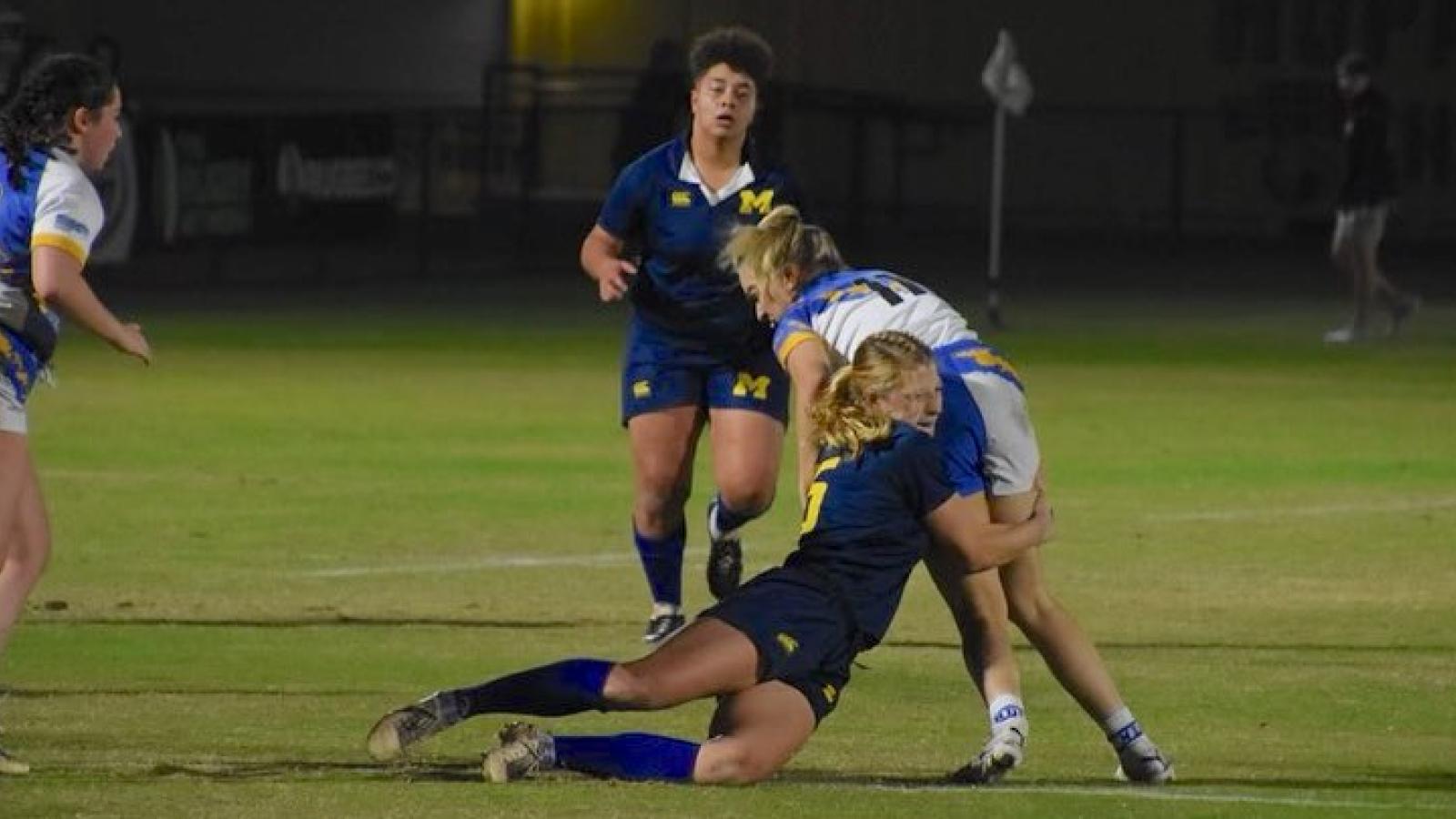 ember larson makes a tackle in the 2023 ncr d1 final