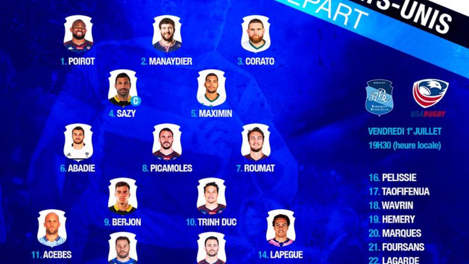 french barbarians lineup v usa