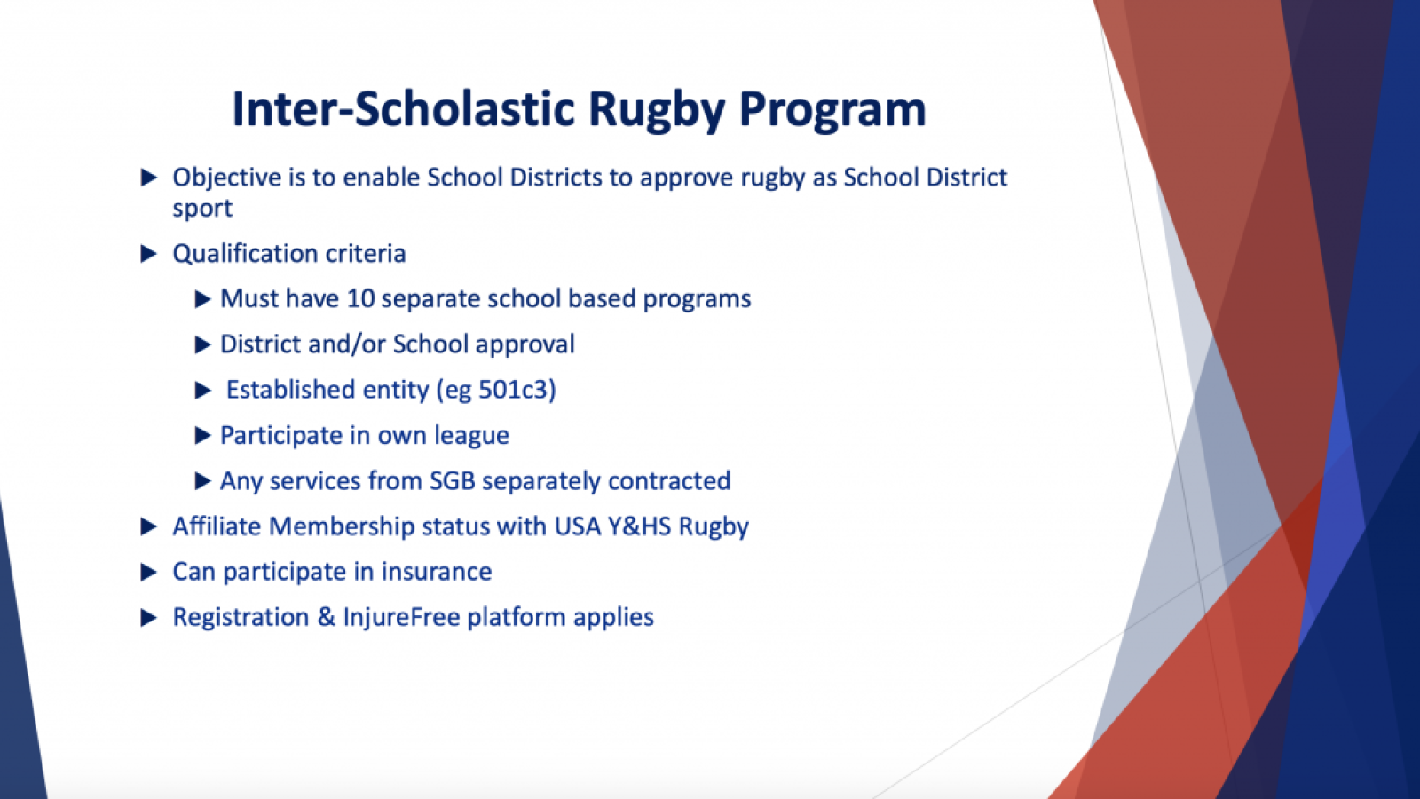 interscholastic rugby affiliates