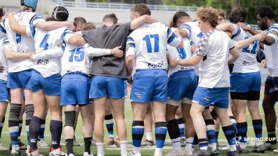 Brooklyn Rugby huddles up. Photo Spring Cup Rugby.