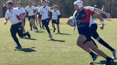 Greer's Martin Sarkees on the attack vs Wando.