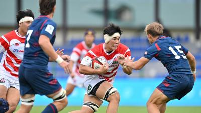 Japan's speed of play tested the USA U20s. Photo Levan Verdzeuli for World Rugby.