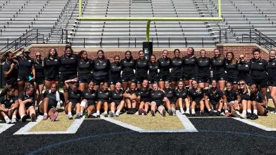 The Lindenwood women after they shut out Southern Nazarene.