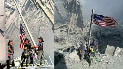 Rockaway Beach Firefighter George Johnson, alongside Dan McWilliams and Billy Eisengrein,