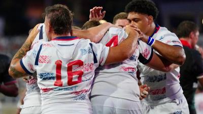 USA players celebrate vs Zimbabwe 2026. Photo Greg Sabin.