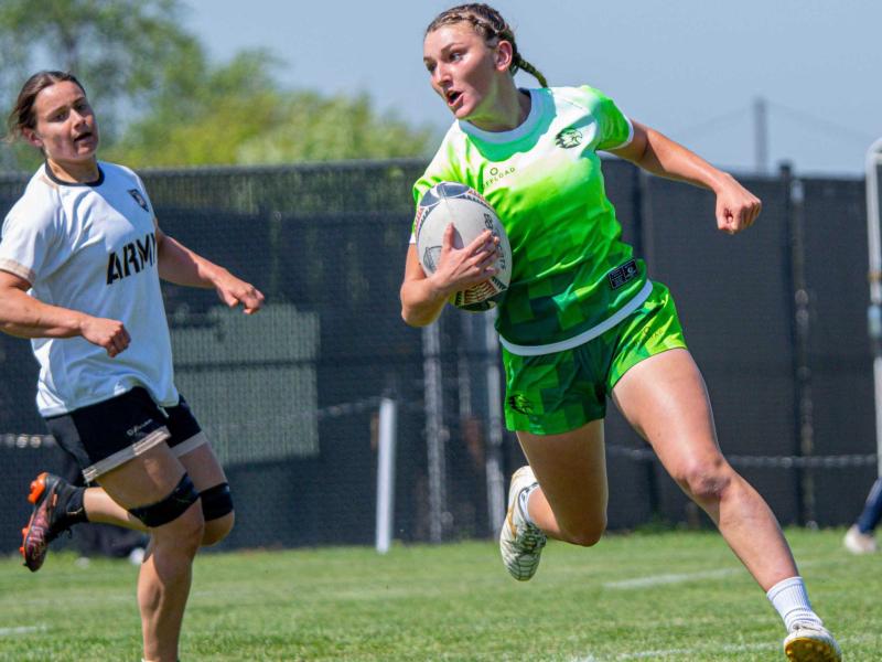 Action from the 2026 CRAA Women's Premier 7s. Photo by Calder Cahill.