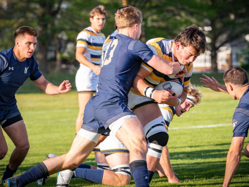 Cade Crist gets some attention from Drew Baublitz. Photo Matthew Dalton.