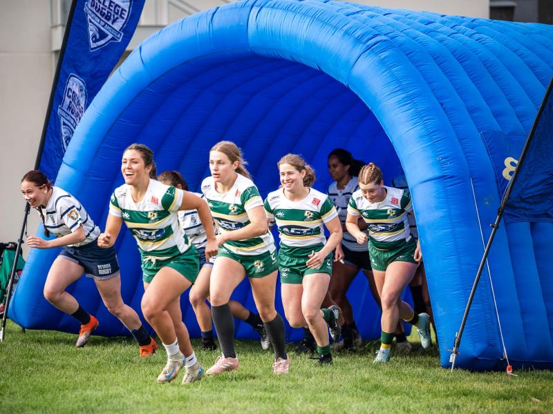 Cal Poly women take the field at the CRAA 7s April 25, 2026. Photo Rowena Wood.