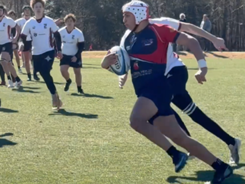 Greer's Martin Sarkees on the attack vs Wando.