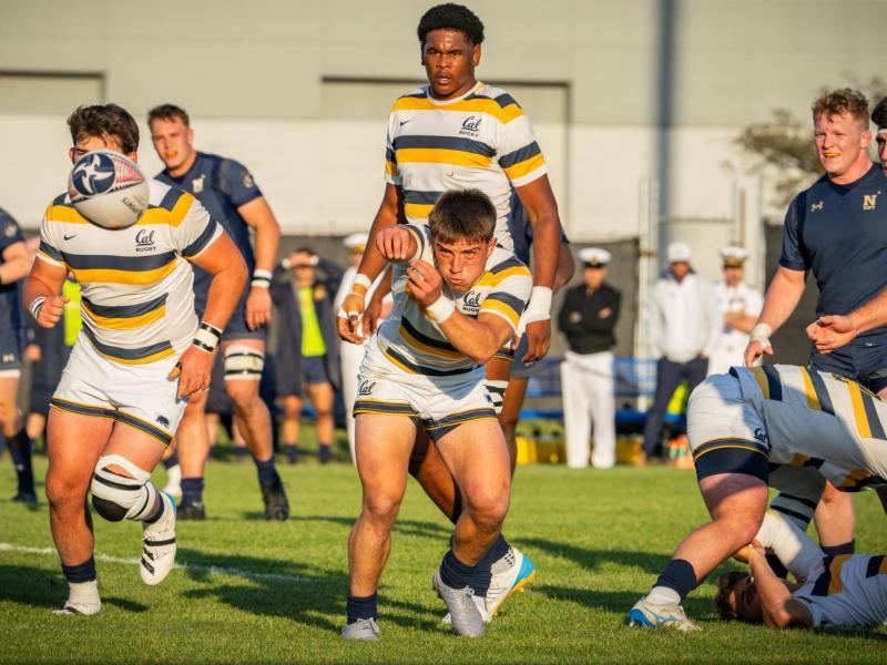 Solomon Williams passes from the ruck during the May 2, 2026 D1A Final against Navy. Photo Matthew Dalton.