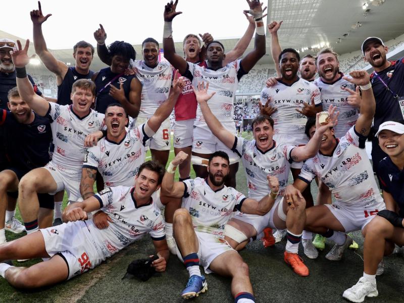 USA 7s team celebrates qualifying for 2026-27 SVNS 1.