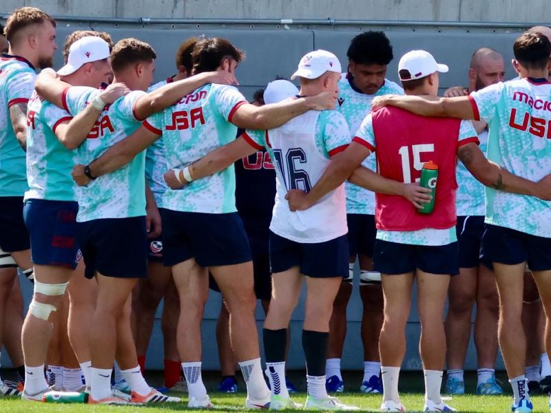 USA Men's Eagles huddle up during training in Colorado.