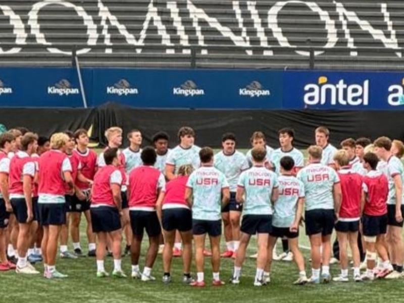 USA U18s huddle up at their team run July 10.