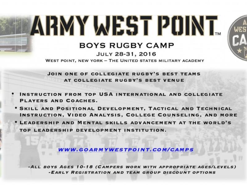 army rugby camp flier