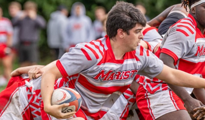 Three tries for TJ Finegan at Marist fueled the Foxes' victory. Photo RPI Rugby.