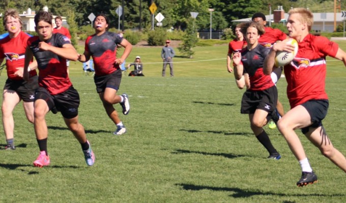 Davis Hoffman on his way to the game-winner for Oregon. Alex Goff photo.