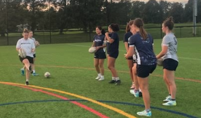 Lauren Shissler at early-season training with the Penn State players.