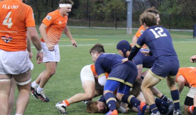 Illinois vs Notre Dame in the fall of 2022. These two teams play under two separate organizational umbrellas. Alex Goff photo.