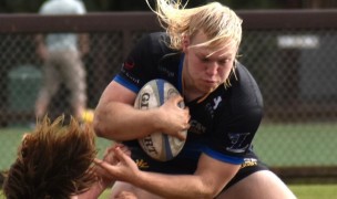 One of our favorite players, UCSB's Danny Bray, getting work done as a prop for the rugby team ...