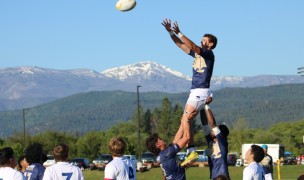 Mountains in the background and NorCal winning a lineout. Alex Goff photo.