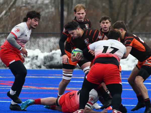 Zach Szepiela for Bowling Green with his OT try. Roger Mazzarella photo.