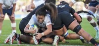 Freda Tafuna scoring for the USA vs New Zealand. John Cowpland for USA Rugby.