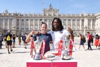 USA captains' photo prior to the HSBC SVNS Madrid at Royal Palace in Spain's capital. Photo Mike Lee - KLC for World Rugby.