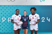 USA captains Naya Tapper and Lauren Doyle for the women's team, and Kevon Williams for the men's team. Mike Lee.