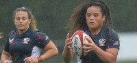 Freda Tafuna In action for the USA against Wales in 2023. USA Rugby photo.