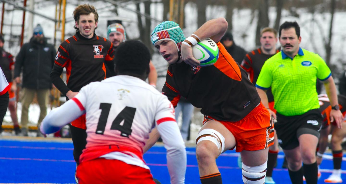 Harvey Harris is the hero for Bowling Green with his OT try. Roger Mazzarella photo.