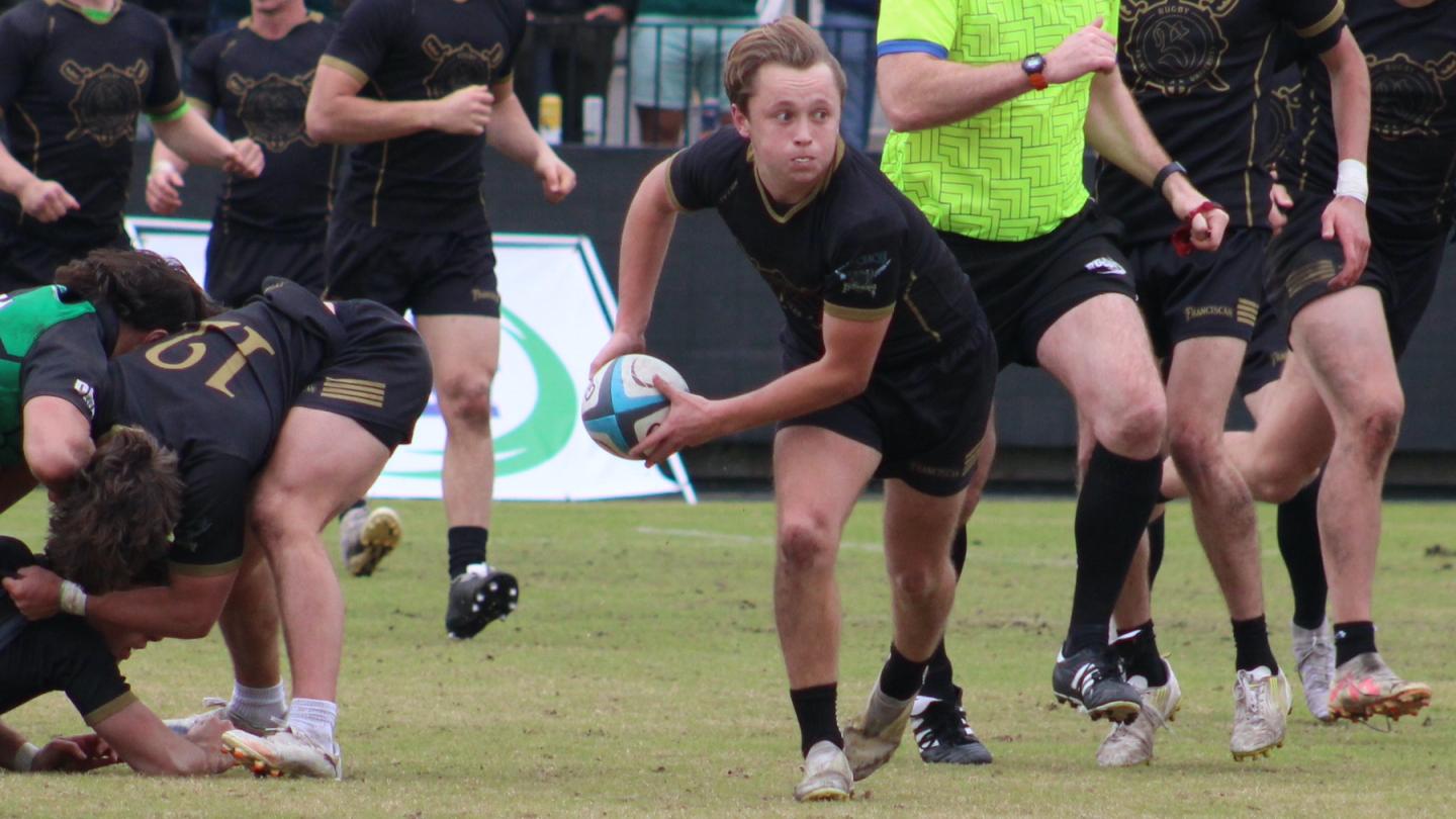 Joe Moleski starts the attack for Franciscan in the 2025 D3 final. Photo Alex Goff