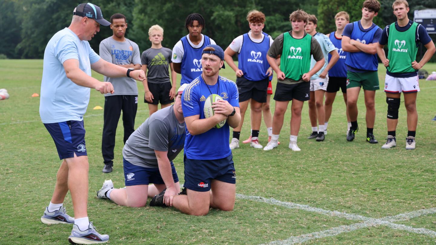 Players learn from Leinster's expert coaching.