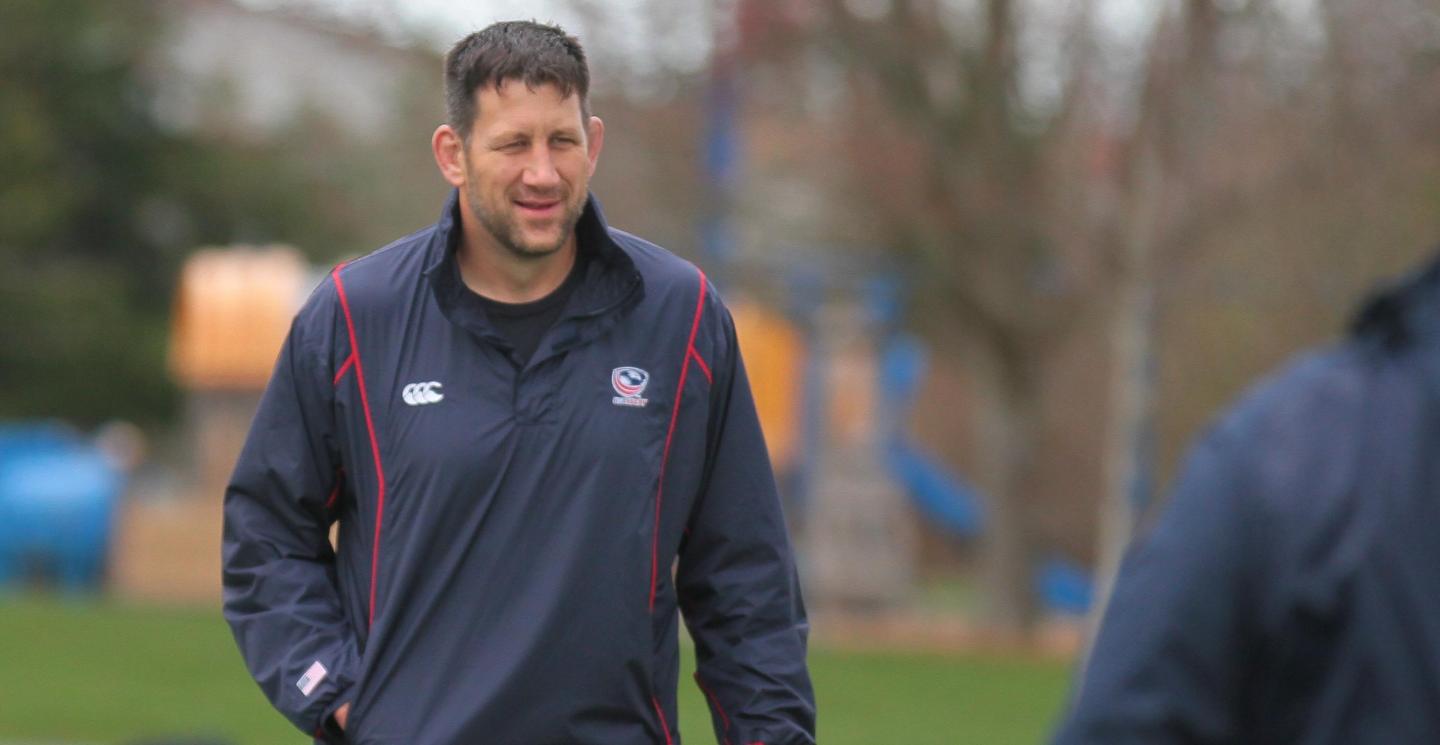 Luke Gross coaching with the USA age-grades.